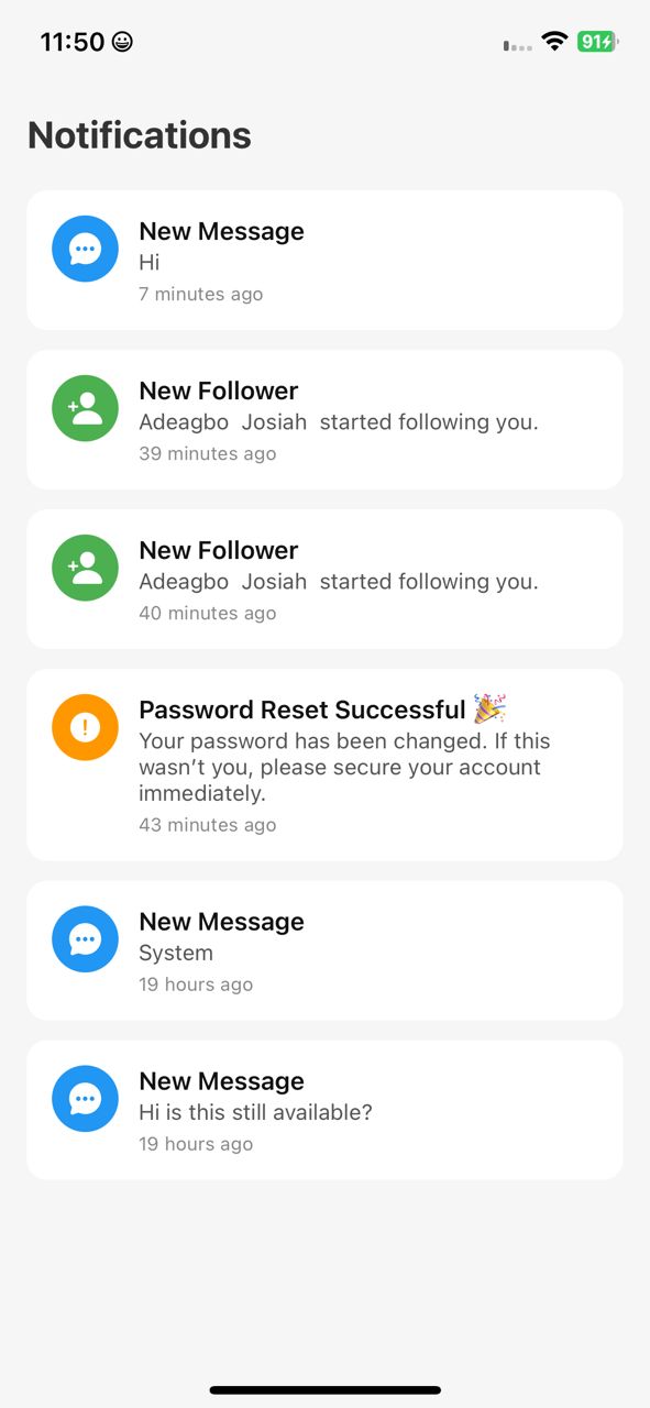 Marketplace Notifications